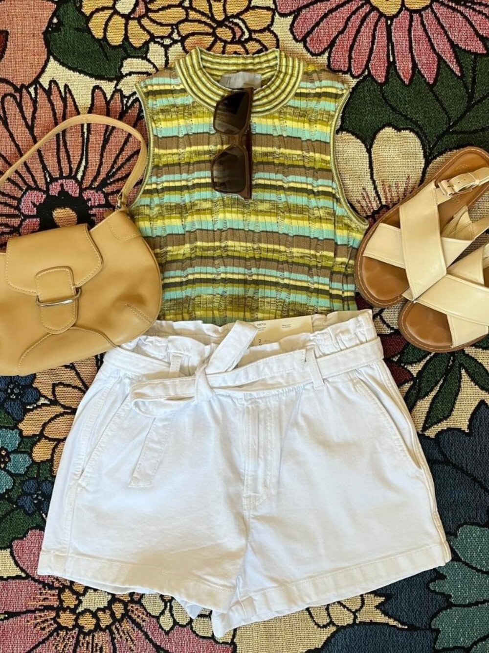Vintage 90s Missoni Knit Tank Top Striped Sweater S